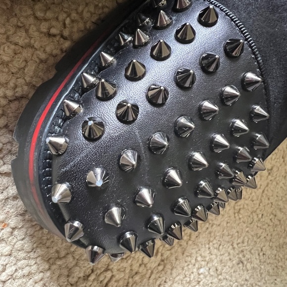 Christian Louboutin black suede spiked boots. 12 *READ* - Picture 8 of 15